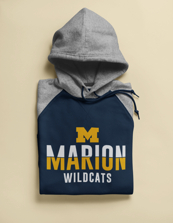 Marion Wildcats Split Color Hoodie & Tee