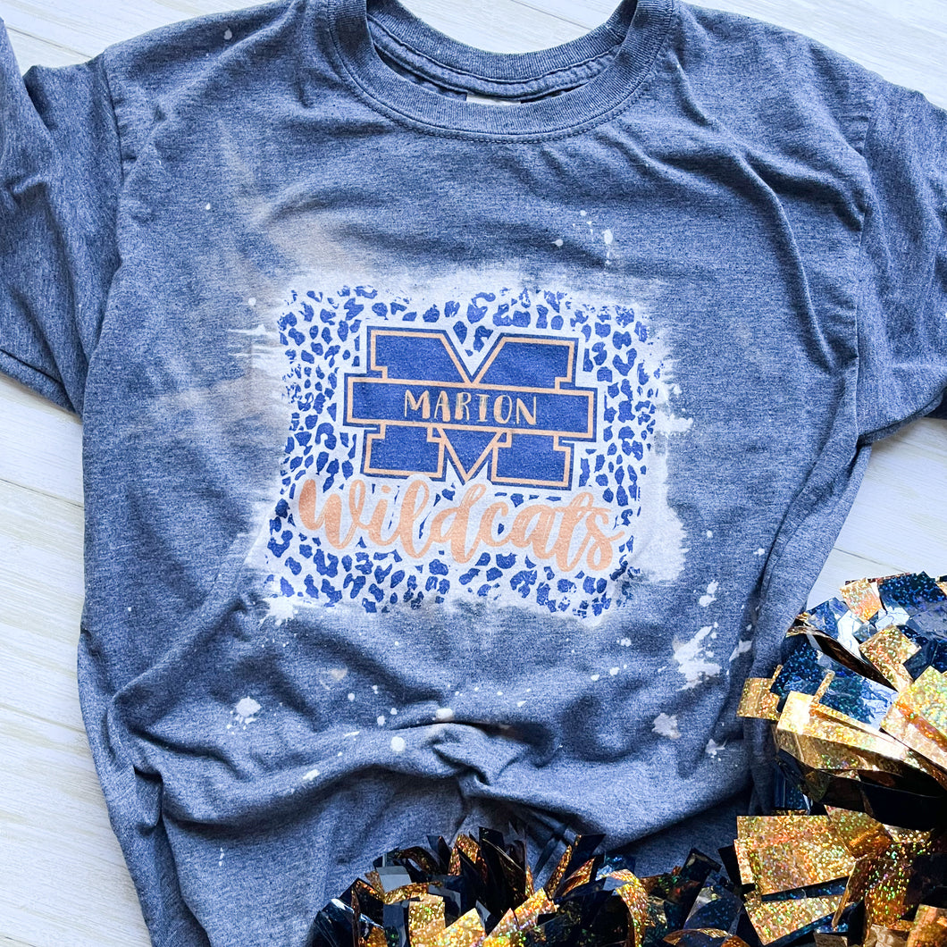 YOUTH Marion Wildcats Sun Bleached Tee