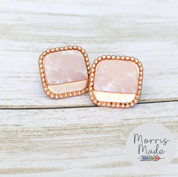 Pink Stone Studs